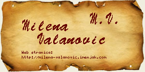 Milena Valanović vizit kartica